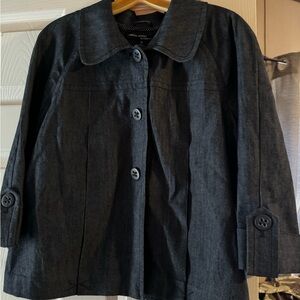 Larry Levine Stretch blue denim short swing Jean Jacket